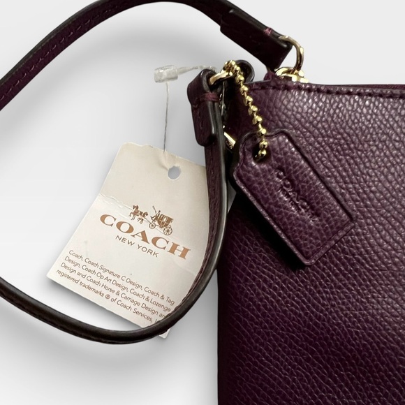 Coach Corner Zip Plum Wristlet - Picture 9 of 10